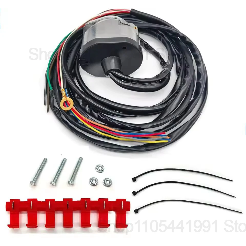 13 Pin Trailer Socket Cable Waterproof Trailer Connector Socket Wire Harness Mesh 13 Poles - Pre-wired 13-Wire Vehicle Cable