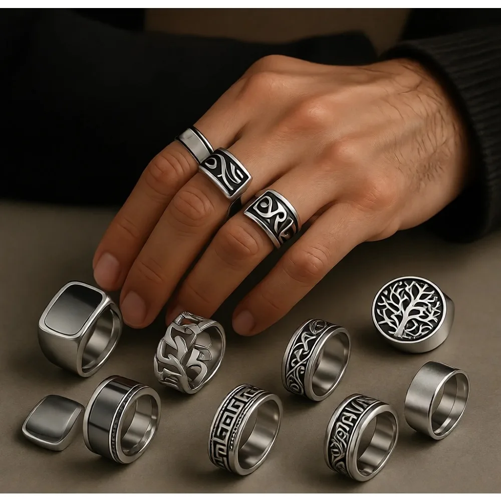 

Набор из 12 винтажных мужских колец из нержавеющей стали с кельтской гравировкой