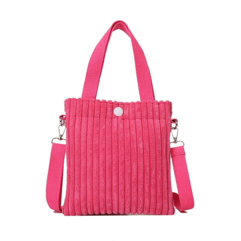 Mini Tote Bag Women Corduroy Zipper Shoulder Bag Spring Summer New Fashion Handbag Single Shoulder Bag Crossbody Small