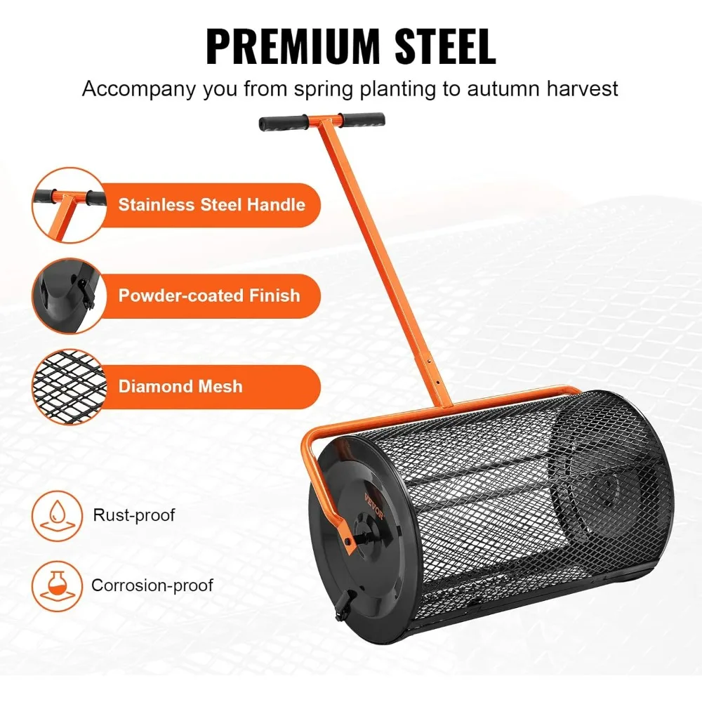 مفرشة سماد بارتفاع قابل للتعديل مع عرض 24 بوصة ومزالج جانبية لاستخدام الحديقة والحديقة