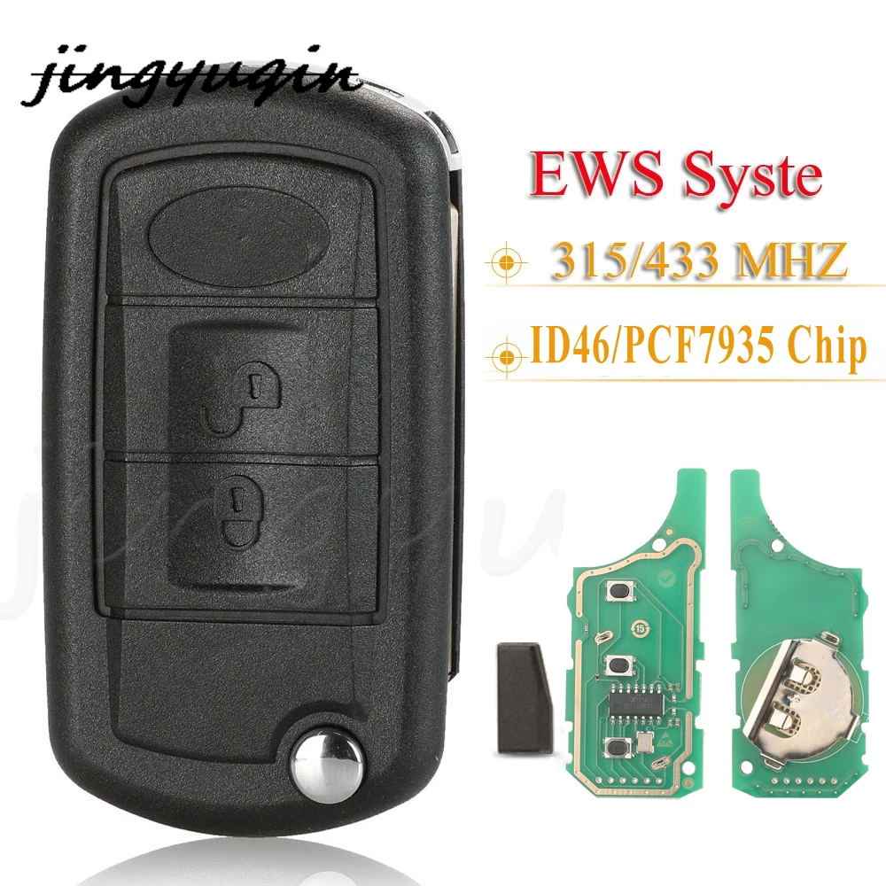 

jingyuqin 2BTN EWS Syste Folding Remote Car Key 315Mhz/433MHz With ID44 Chip For Land Rover Range Rover Sport LR3 Discovery