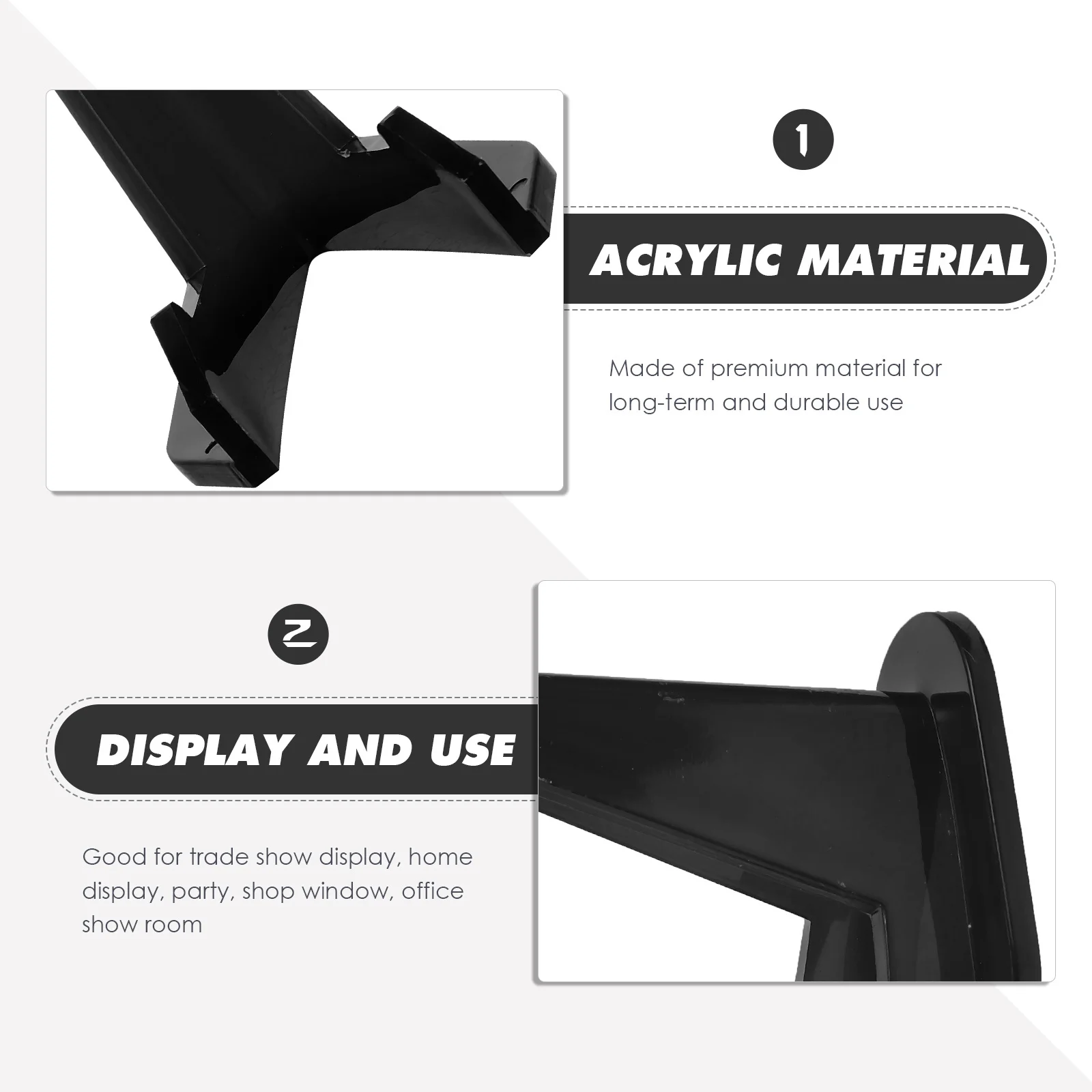 

10pcs Acrylic Easel Display Stand Black Mini Easel For Photos Artwork Cards Collectibles Tabletop Picture Holder Display Stands