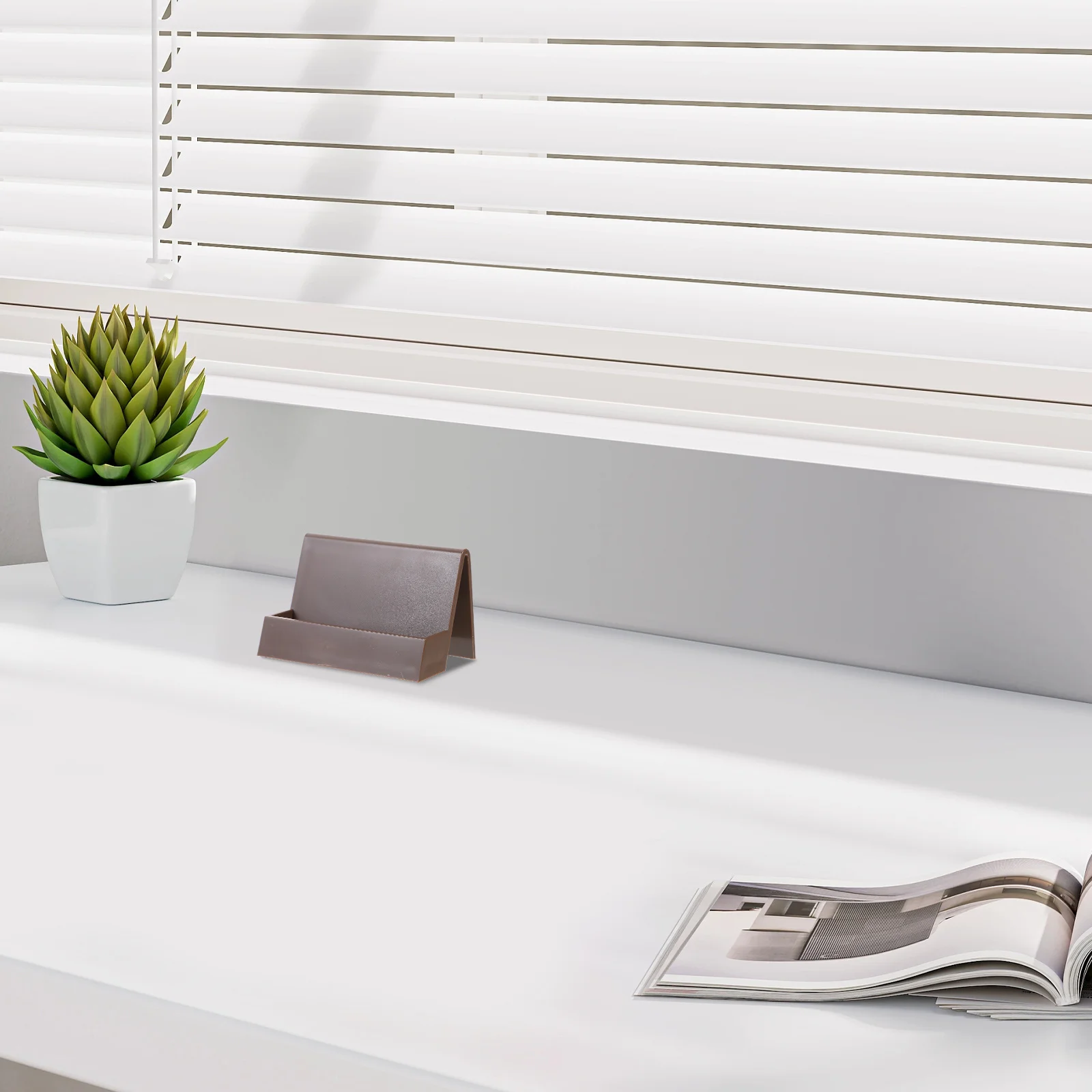 

Business Card Holder Plastic Organizer Office Cards Display Stand Desktop Business Card Holder for Desk Office Cards Organizer