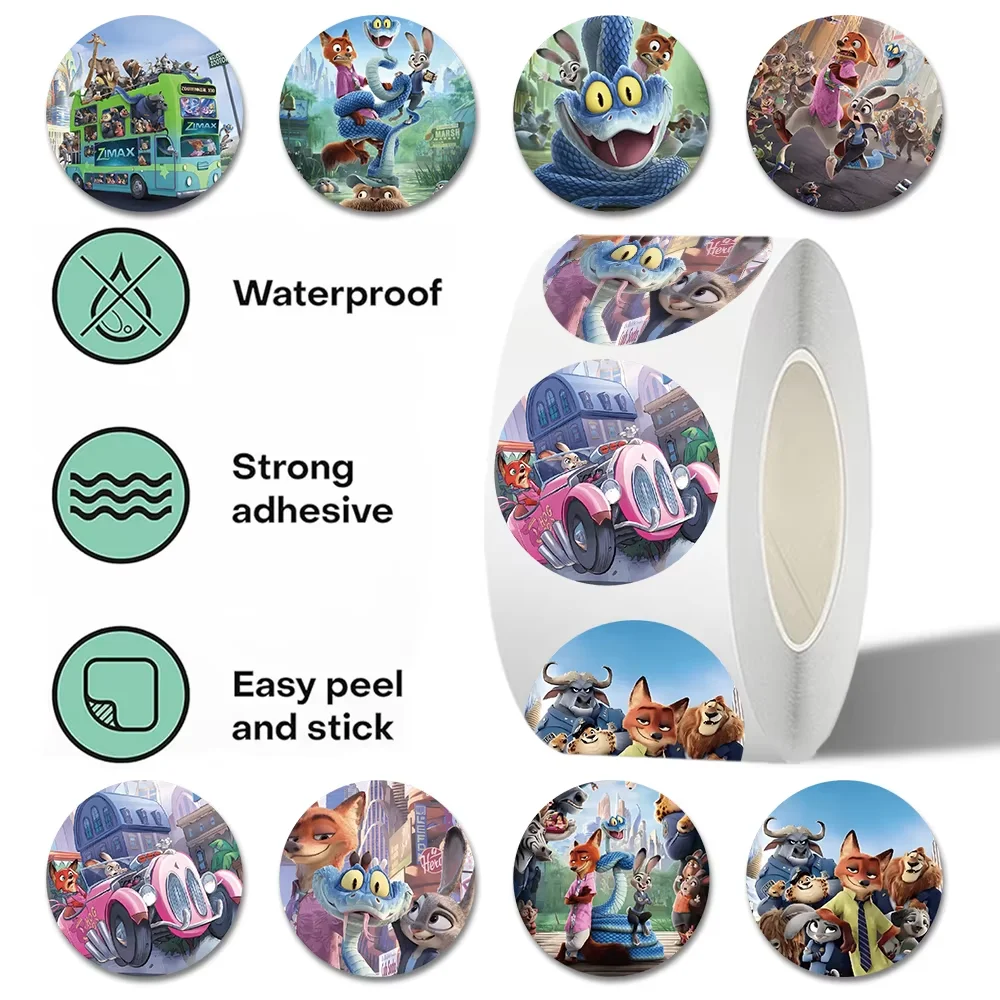 500pcs New Zootopia Stickers, Popular Anime Judy and Nick Cute Merchandise Sticker