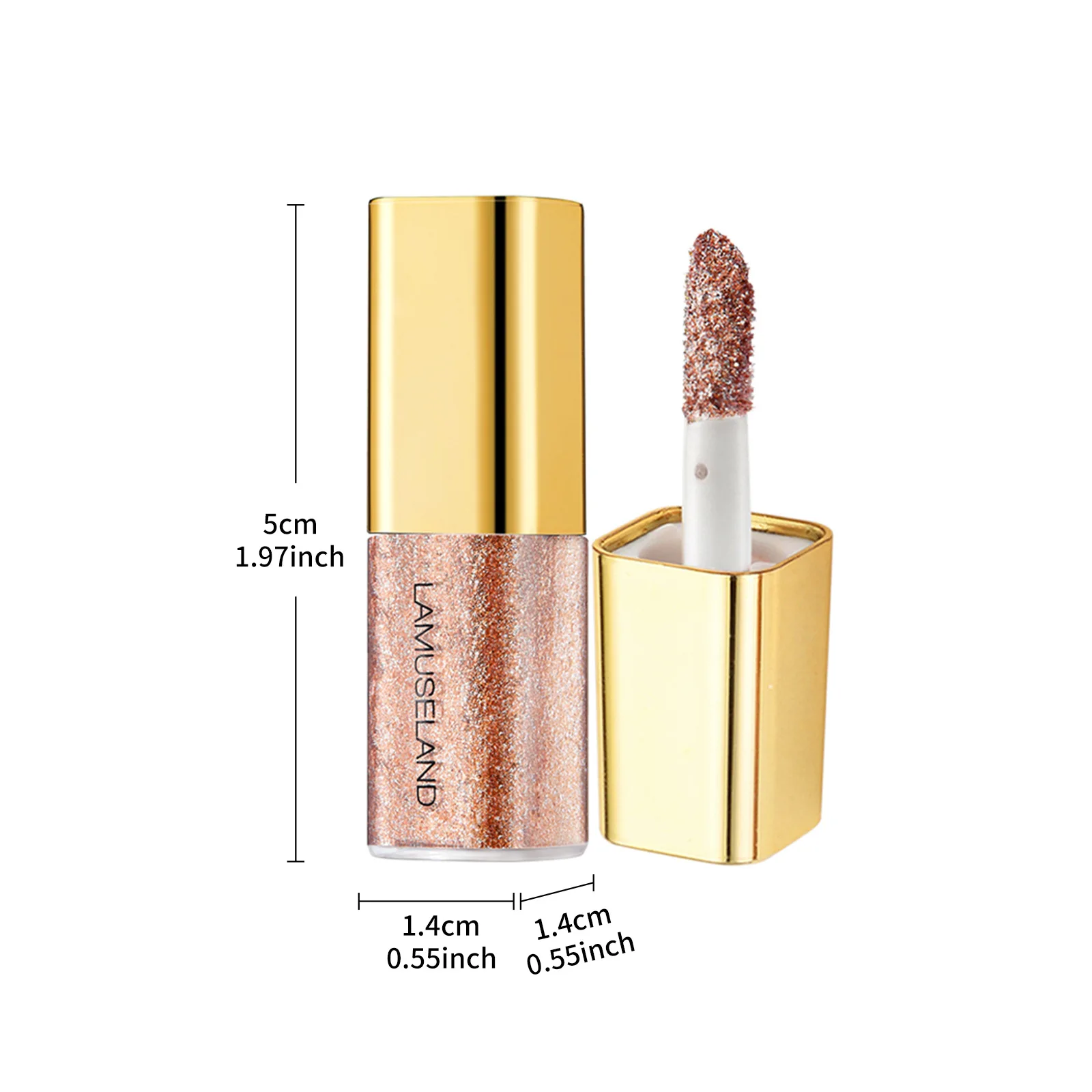 ظلال عيون سائلة لؤلؤية معدنية بلون الشمبانيا الذهبي اللامع اللامع الماسي ظلال عيون مقاومة للماء مكياج عيون صغير #6