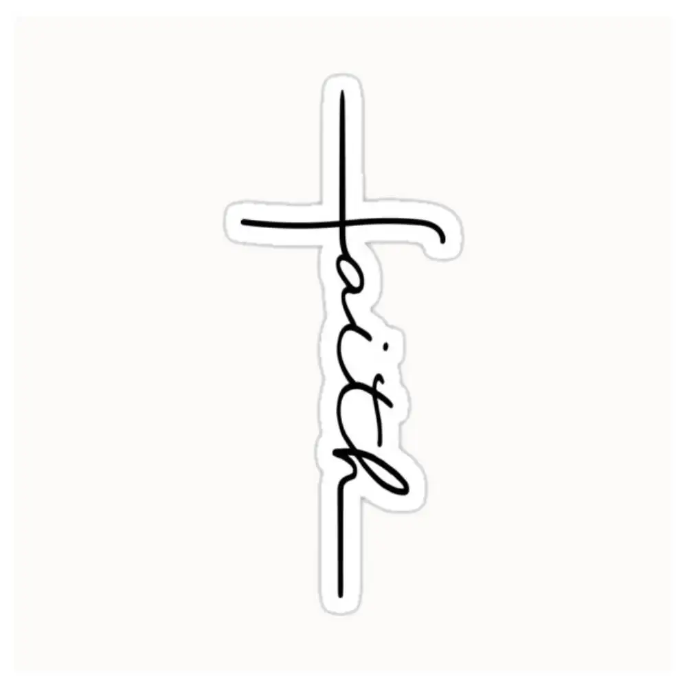 Faith Cross Waterproof Stickers For Decorating Car Windows Motorcycles And Computers.