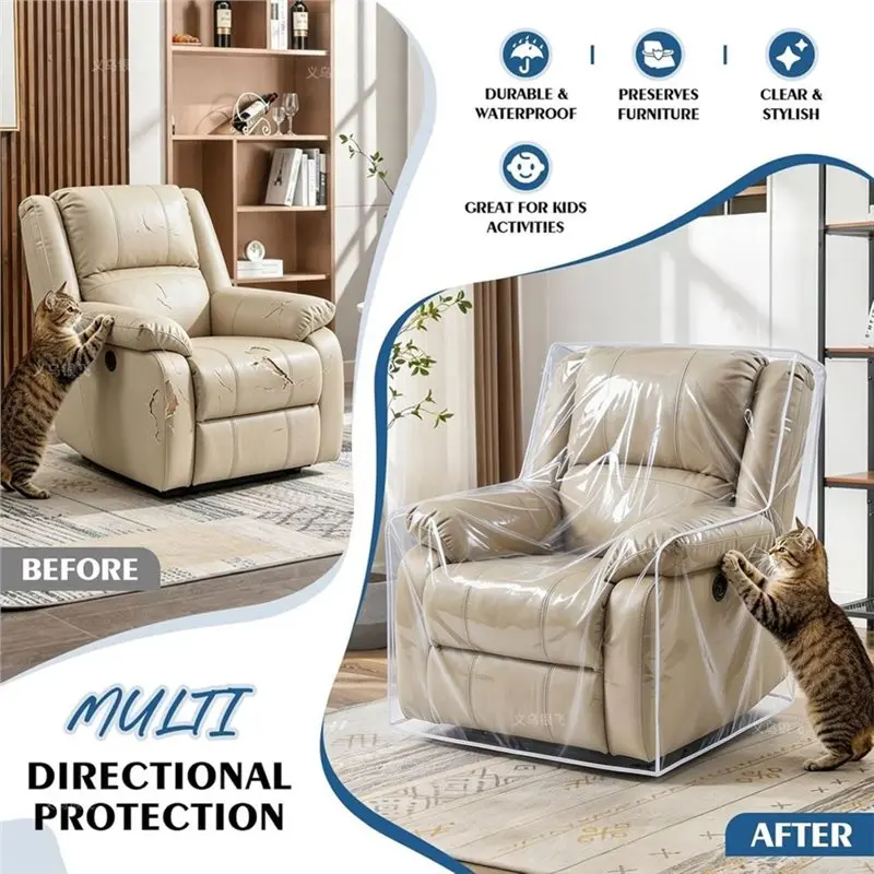 For Single Recliner Armchair Shield-36X40x42 Inches-Massage Chair Cover-Waterproof Dustproof Protector Clear-AA26
