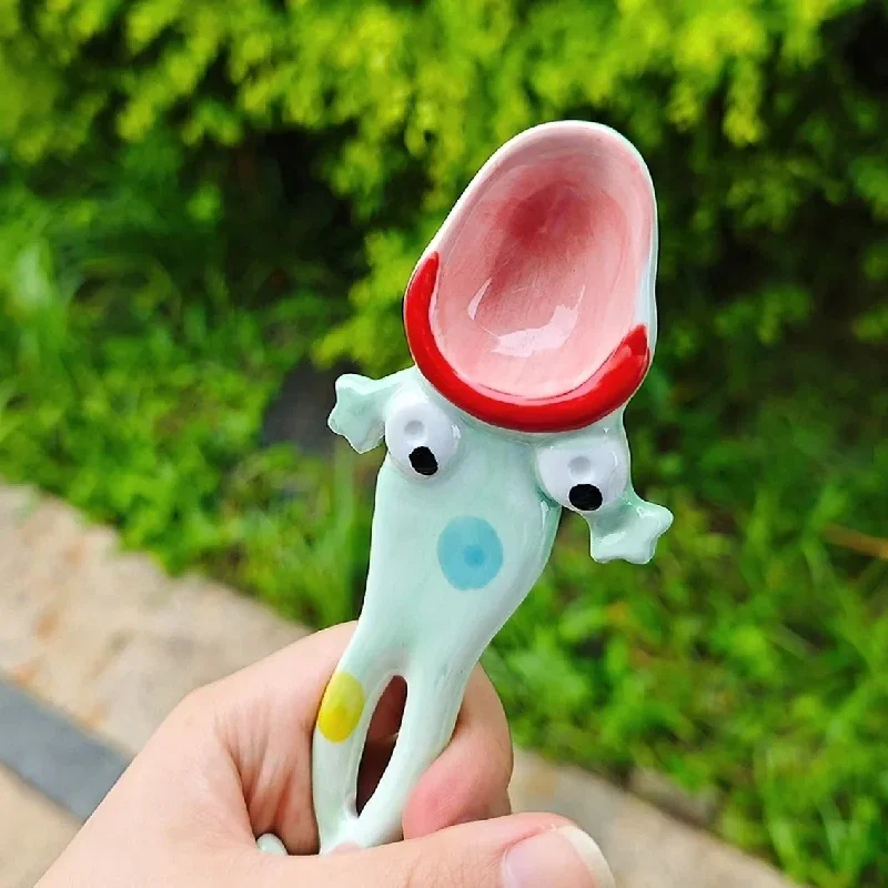 

Creative Ceramic Ugly Frog Spoon Personalized Cute Birthday Gift Party Funny Household Dessert Spoon Accessoires De Cuisine