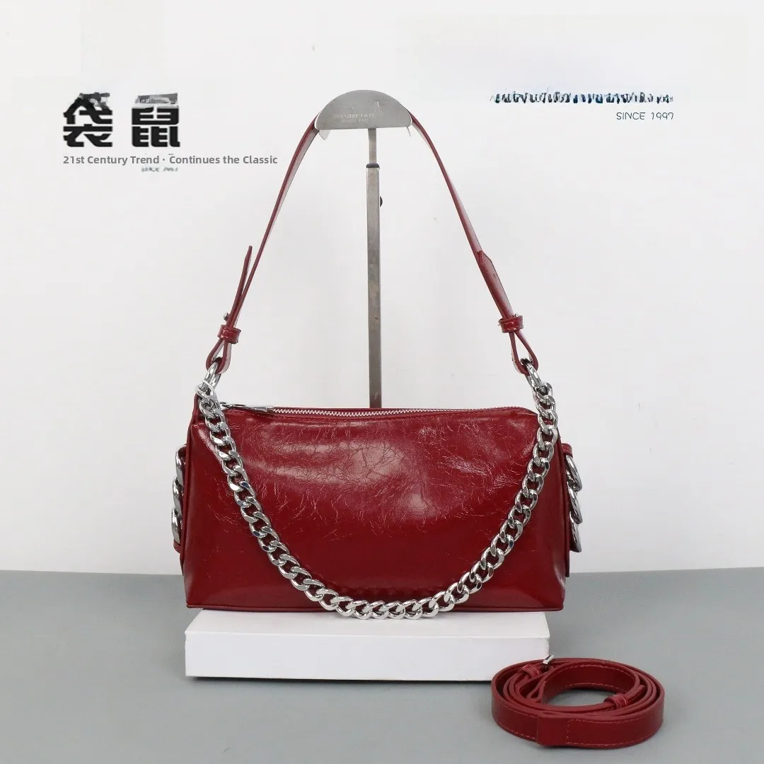 

Kangaroo Women's Underarm Bag Chain Soft Leather Luxury Crossbody Pillow ape Faionable Work Bag 2025 New Sle