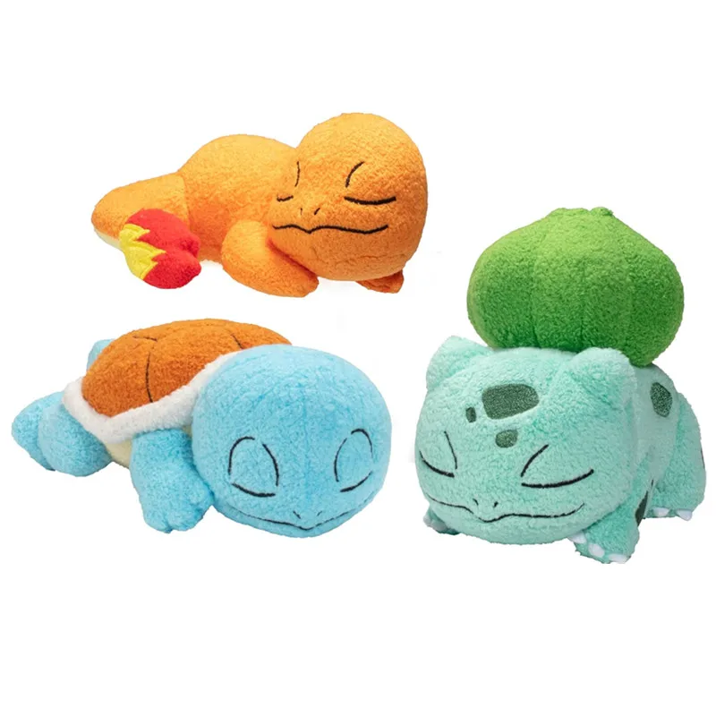 Kawaii Pokemon Plush Toys Mini Sleep 3 Pack Charmander, Squirtle & Bulbasaur Soft Hobbies Games For Kids Babies Birthday Gift