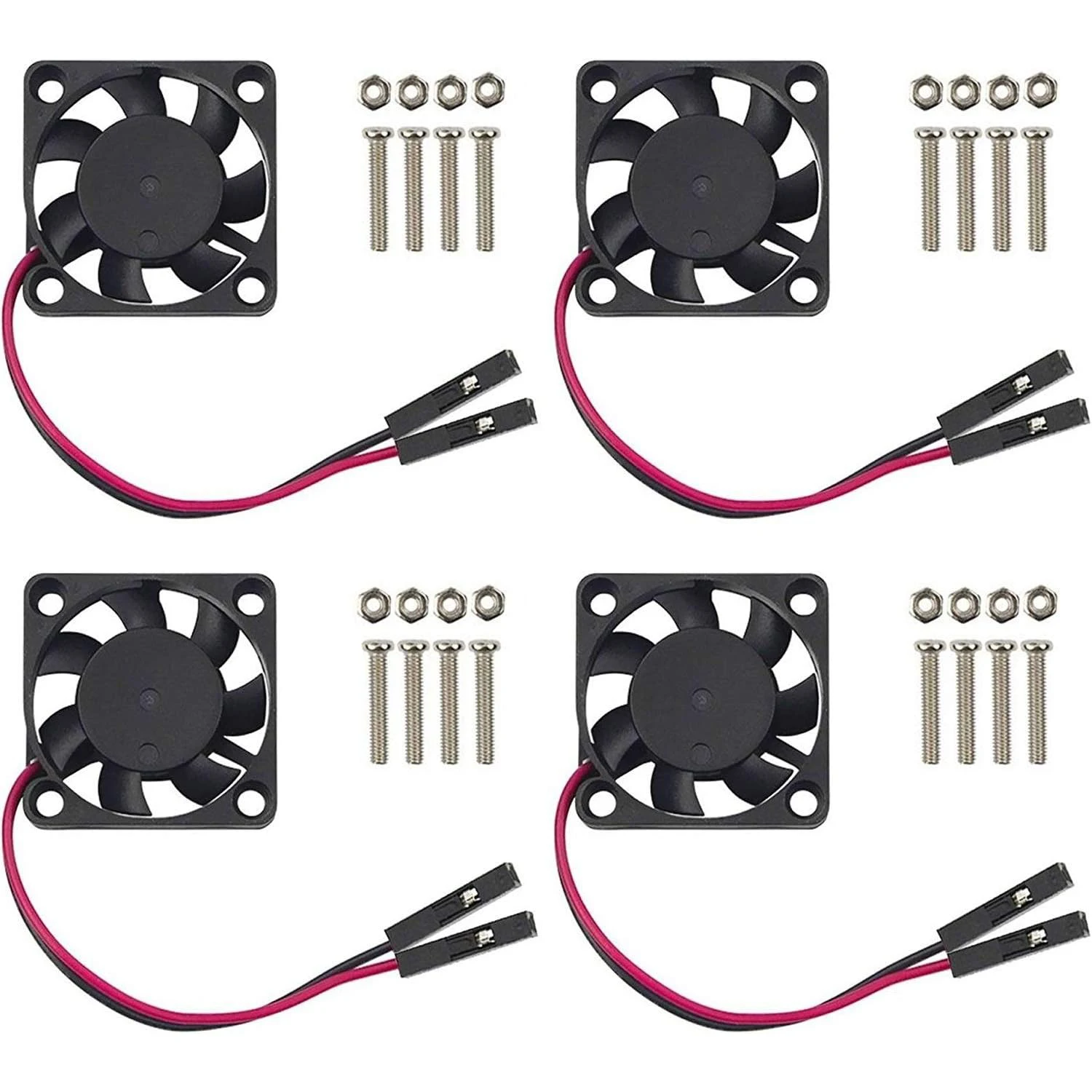4pcs 3007 Fan Black for Raspberry Pi 4 Fan 30x30x7mm Pi Brushless Cooling Fan 3.3V 5V DC Quiet Fan for Raspberry Pi 4, Pi 3 B+