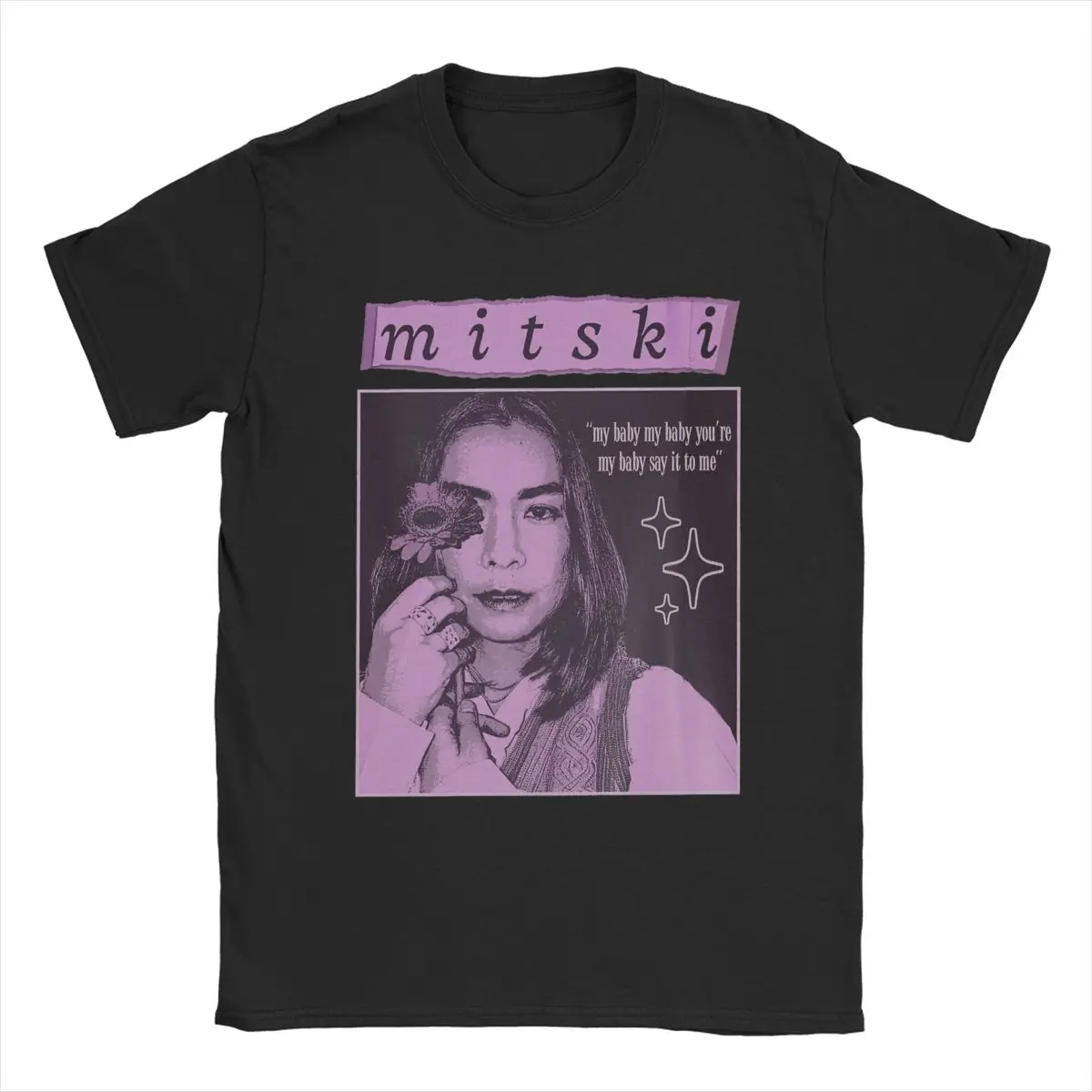 Men T-Shirt Mitski My Baby Say It To Me Funny Pure Cotton Tee Shirt Short Sleeve T Shirt Crewneck Clothing Graphic Printed