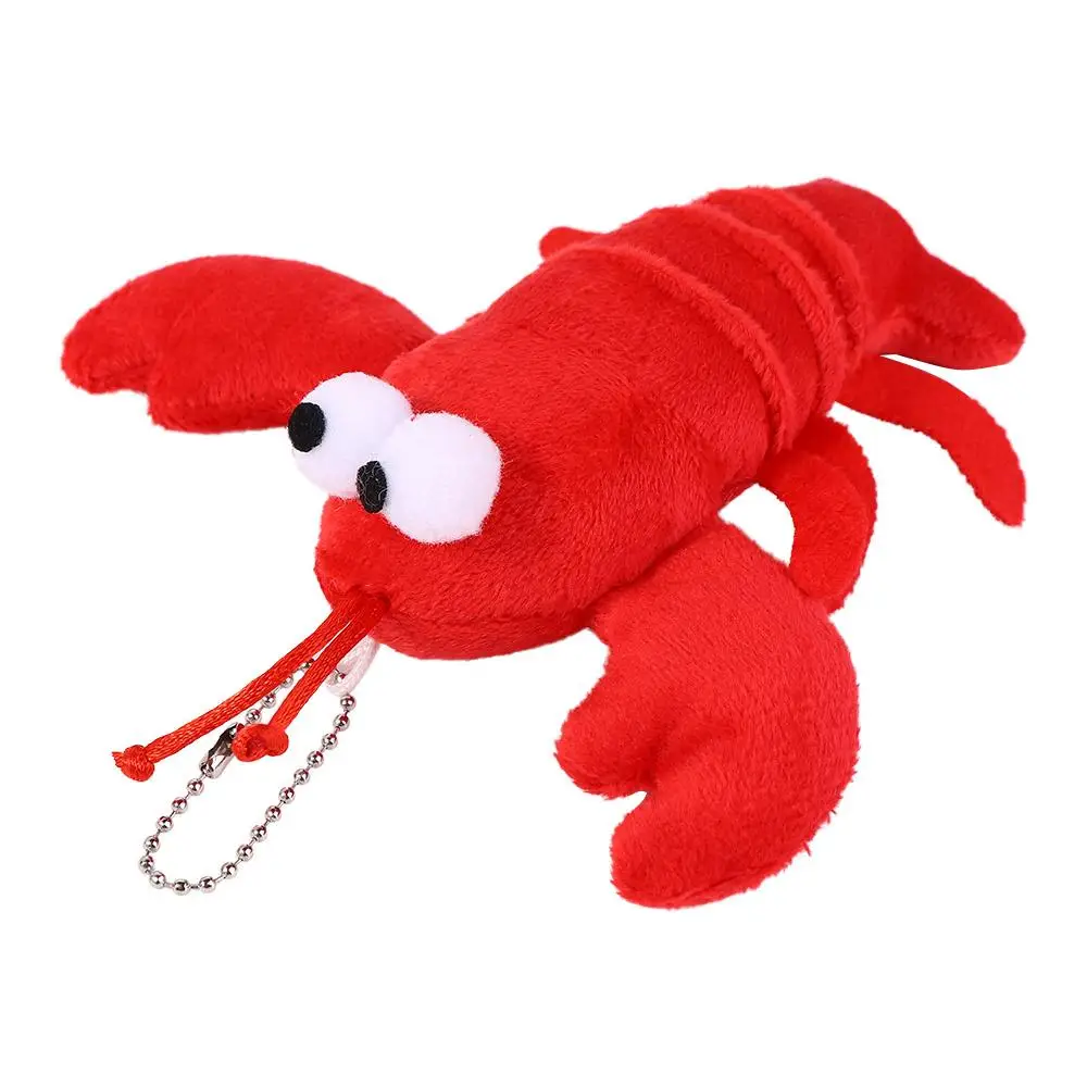 

Cute Kawaii Red Lobster Stuffed Animal Crayfish Pendant Prop Keyring Bag Pendant Keychains Stuffed Keychain