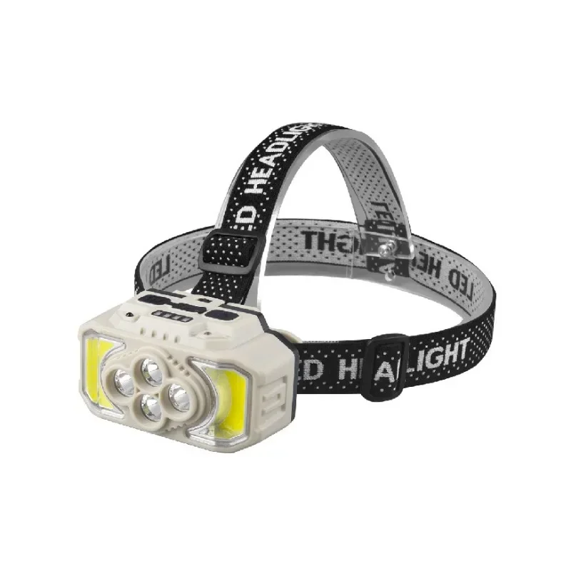 Outdoor Multifunctional Strong Bald Head Light, Home USB Charging Portable Head Mounted Light, Cycling Maintenance Warning Light