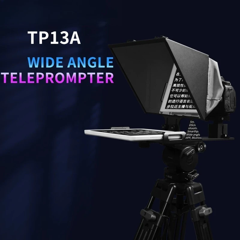 13 inch wide-angle teleprompter, suitable for 11 inch tablets, smartphones, DSLR cameras
