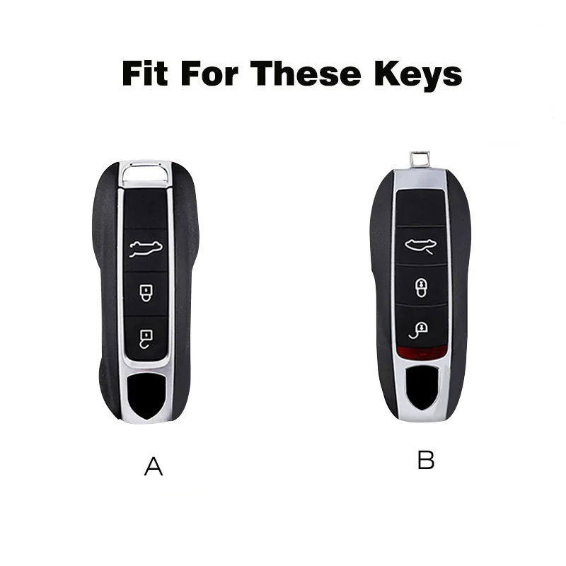 Car Smart Remote Key Case Fob Covers Set Shell for Porsche Panamera Spyder Carrera Macan Boxster Cayman Cayenne 911 970 981 991