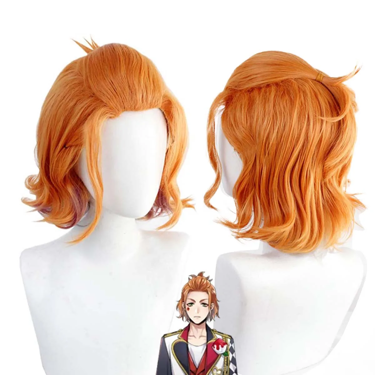 Game Twisted Wonderland Cater Diamond Cosplay Curly Orange Heat Resistant Synthetic hair Wig