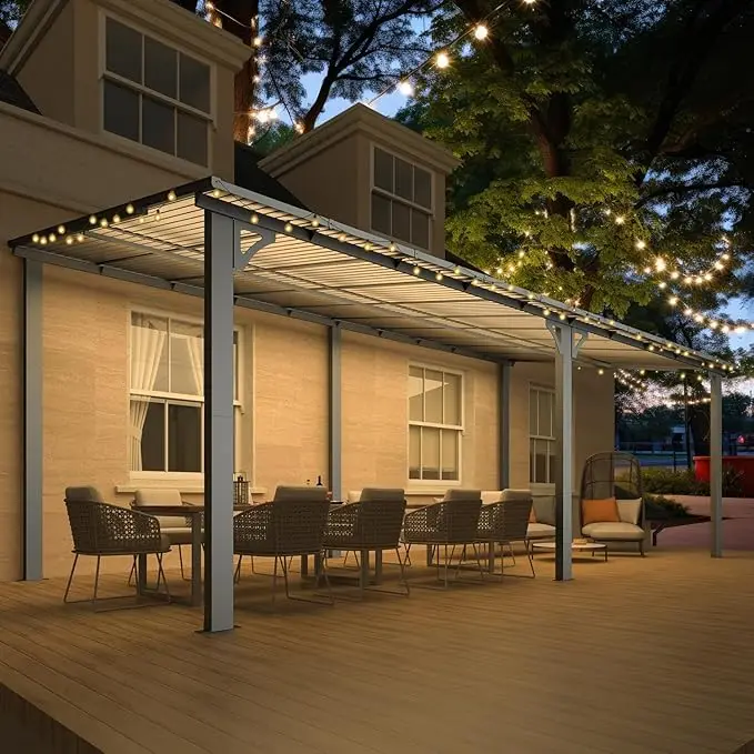 Modern simple durable electrically operated sunshade outdoor large aluminum folding roof pavilion