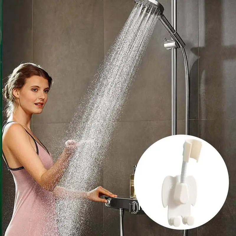 Shower Bracket Adjustable Handheld Shower Head Holder Bracket With Hanger Hooks No Drilling Wall Mount Bracket For RV Kids