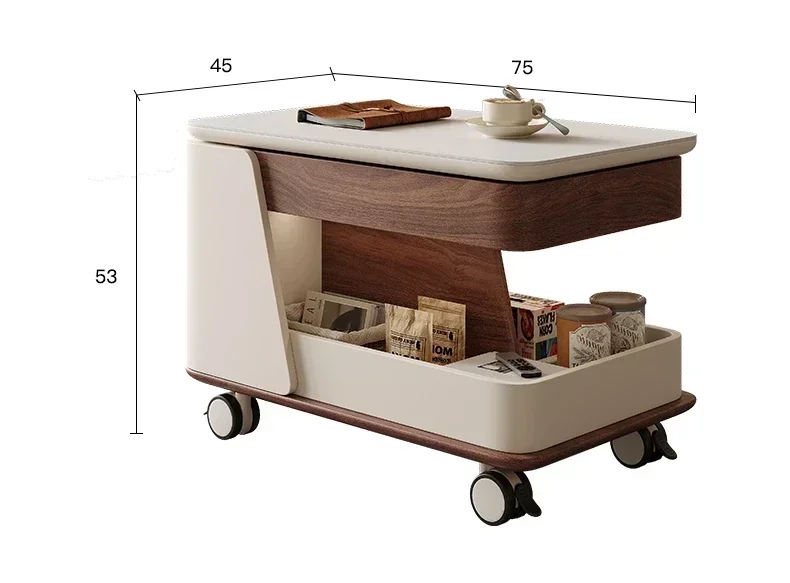 

Hot SalesMovable Coffee Table Trolley Household Living Room Small Apartment Lifting Rock Slab