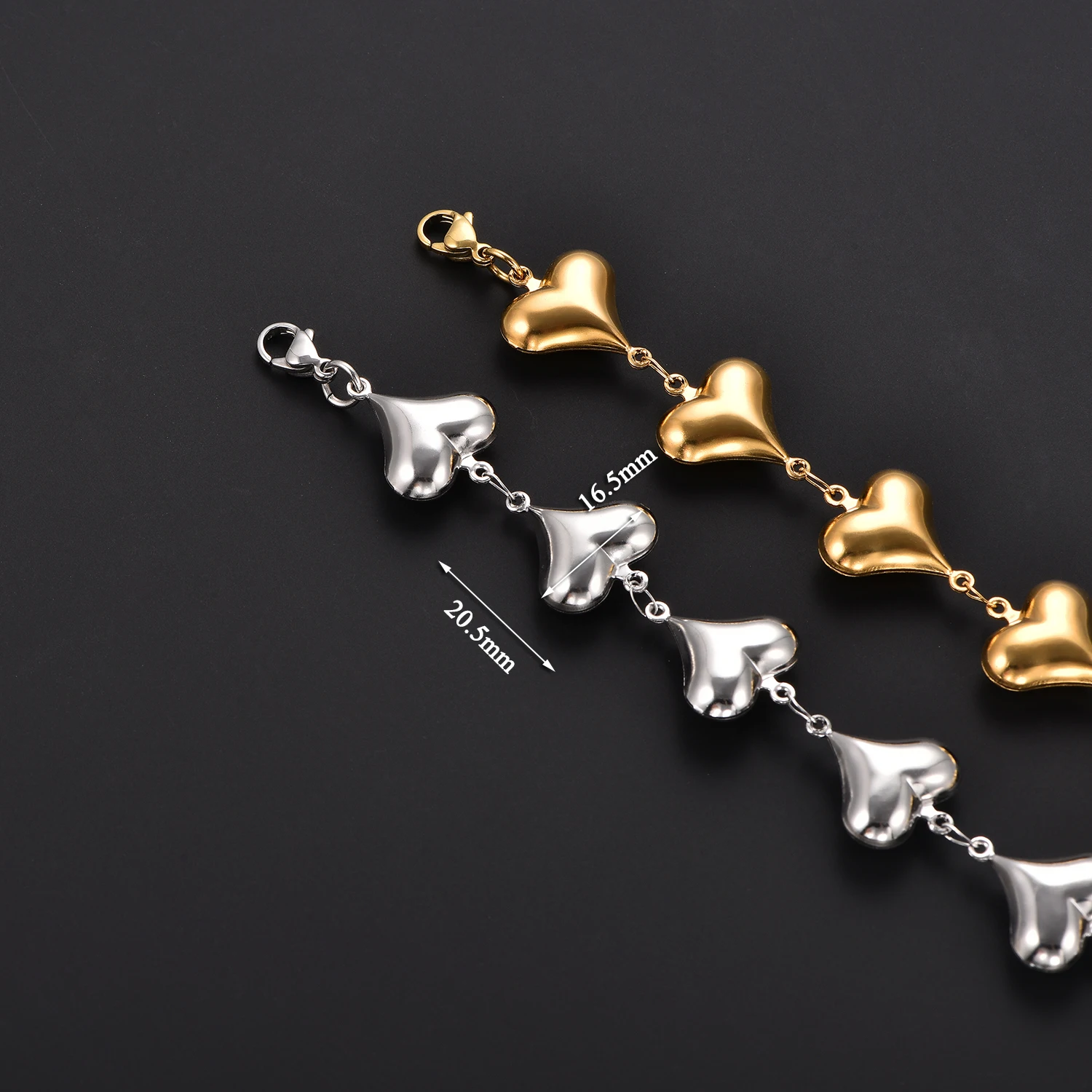 Elegantes Wasserdichtes Armband aus 316L Edelstahl, Goldenes Einfaches Hohles Fußkettchen, Liebesschmuck für Mädchen und Frauen – Detail 2