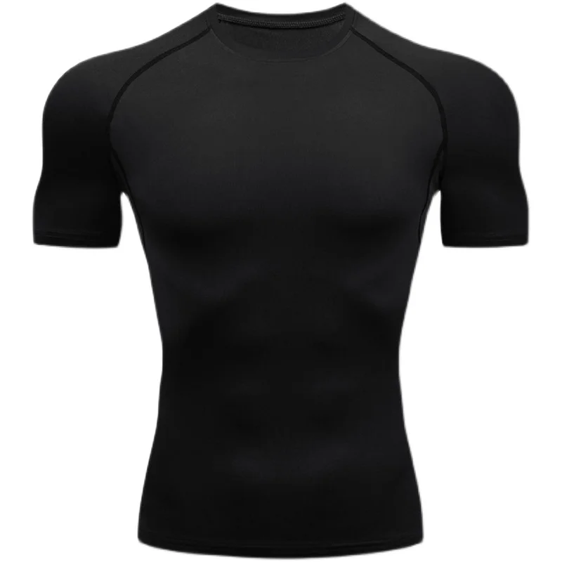 

Tight short sleeve men's quick dry breathable high bounce top, basketball running training top, sports T-shirt fitness wear