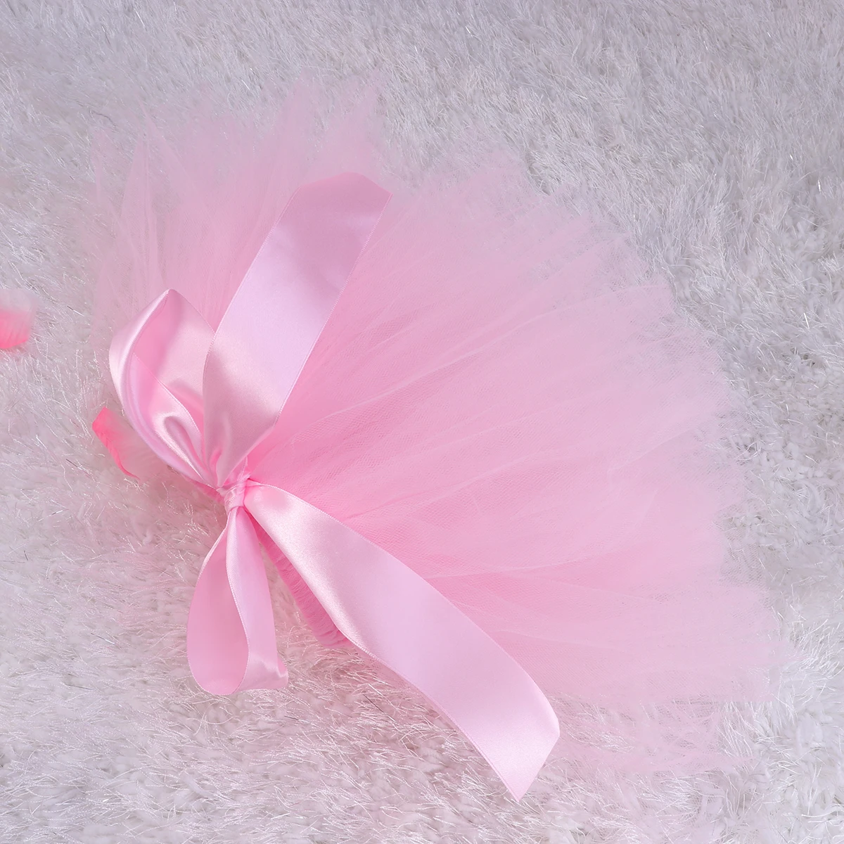 

Infant Tutu Skirt Newborn Costume Pink Bow-Knot Dress Outfits Headband Baby Photo Prop Crochet Clothes 0-6 Months