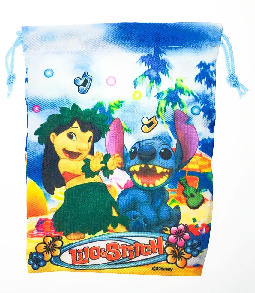 Disney Cute Lilo&Stitch Cartoon Drawstring Pocket Cute Stitch Prints Drawstring Receiving Pocket Item Organizer Book Bag Gifts