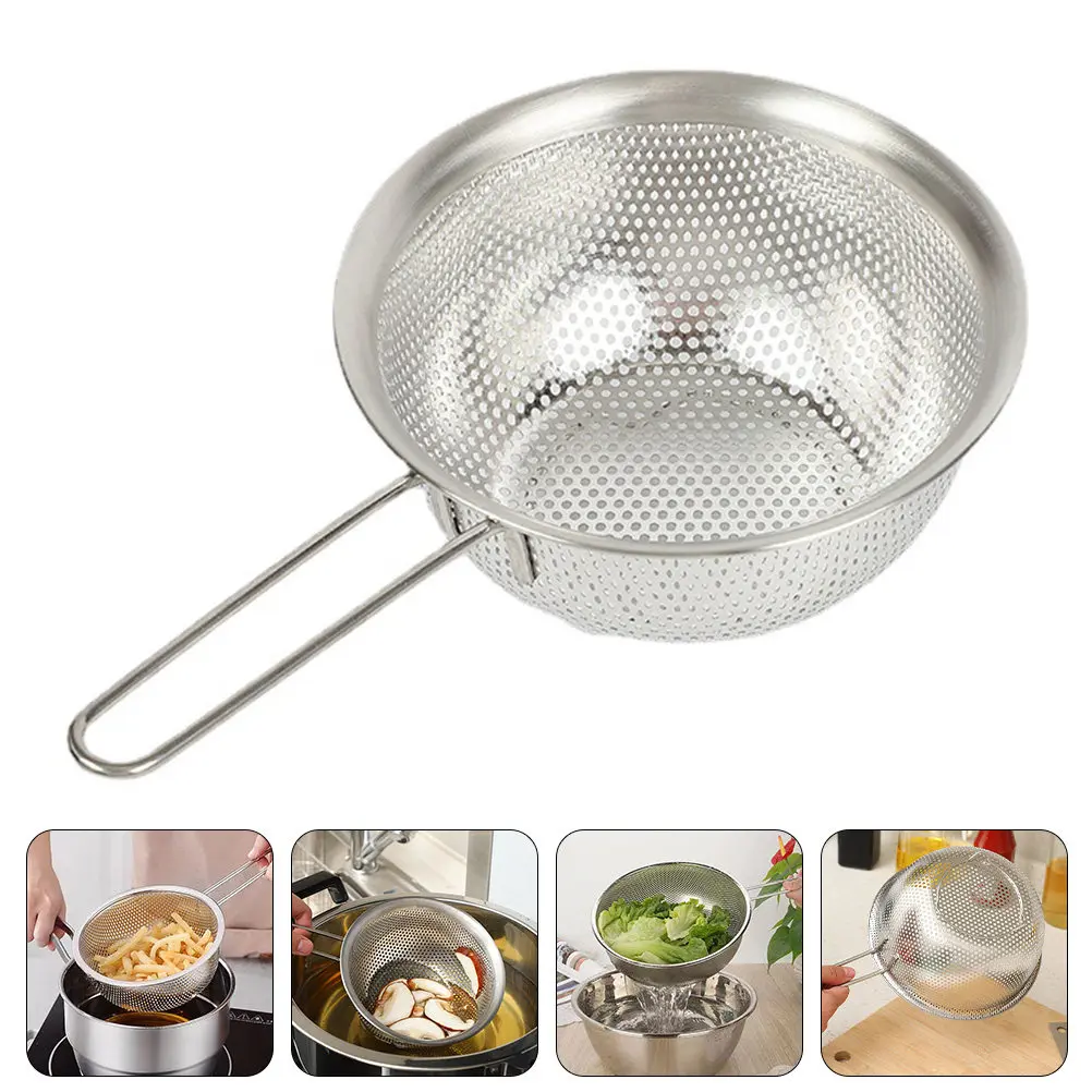 

Дренажная корзина из нержавеющей стали, сверхпрочная, пригодная для мытья в посудомоечной машине, многофункциональный фильтр для хранения продуктов на кухне и сушки овощей