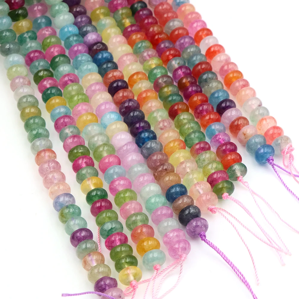 Natural Colorful Jades Tourmaline Rondelle Abacus Beads Roun
