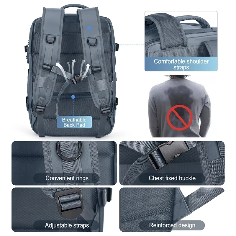 Extra Large Travel Backpack For Women Men Airline Approved Carry On Backpack Waterproof Sports Luggage Backpack Casual Daypack