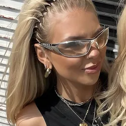 European and American retro sunglasses street photography for women futuristic technology Sun Glasses Y2K hot girls Glasses