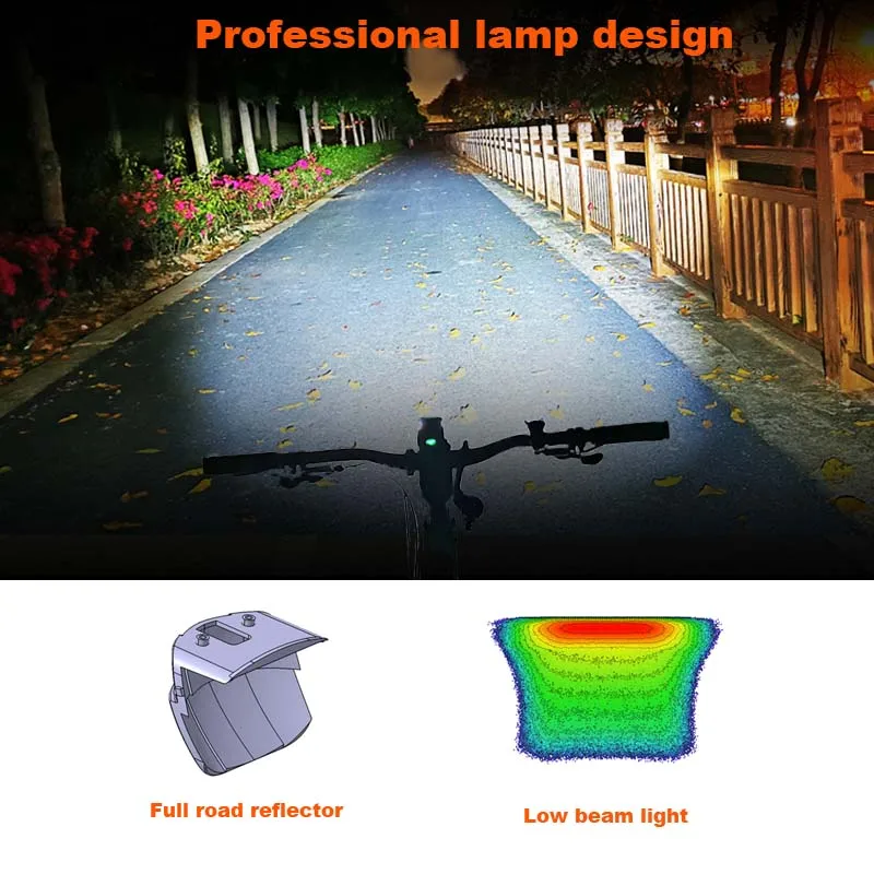 High Capacity Battery Bicycle Headlight, USB Night Riding Strong Light, Flashlight, 1500LM Bike Lamp, MBT Riding Accessories,LED