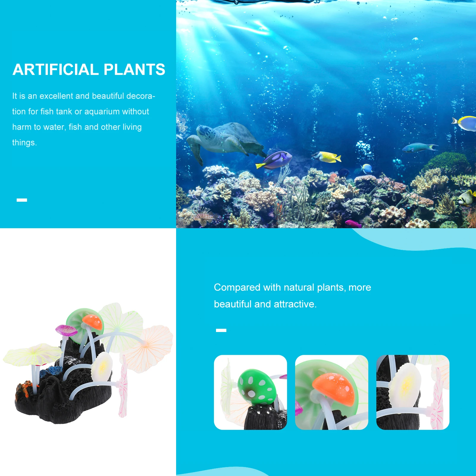 

Lotus Leaf Decoration For Fish Tank Artificial Aquarium Plants Realistic Fake Plants For Fresh Salt Water Pets Decor