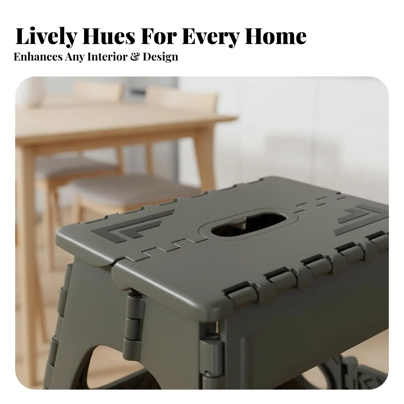 

foldable Stool with Handle Foldable Design Telescopic Stool Thickened Construction Space-Saving for Families, Dining, Camping