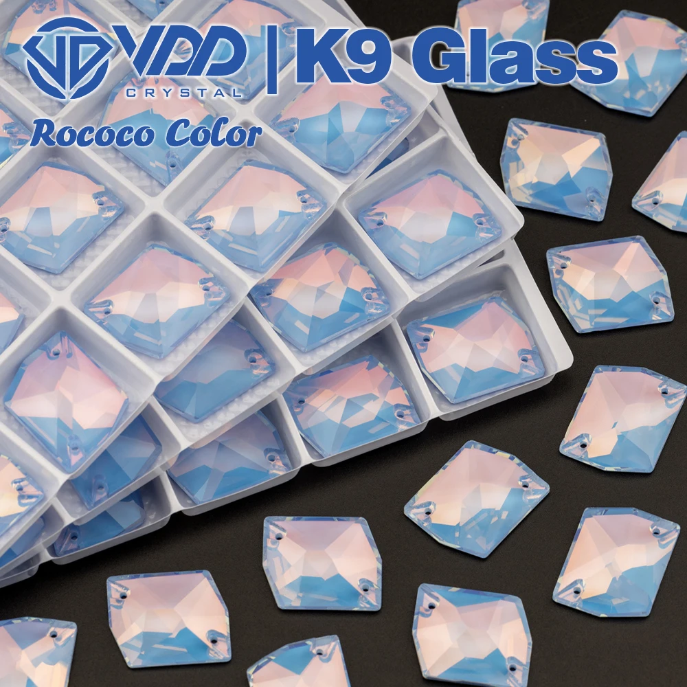 VDD Rococo-L.Sapphire 17x21mm AAAAA K9 Glas Aufnähbare Strasssteine Hochwertige AAAAA Kristall Flache Rückseite Näh-Strasssteine – Detail 2