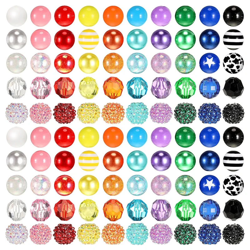 

20 мм массивные бусины с жевательной резинкой, глянцевый акриловый жемчуг со стразами для рукоделия, изготовления ювелирных изделий, брелока и украшения ручки