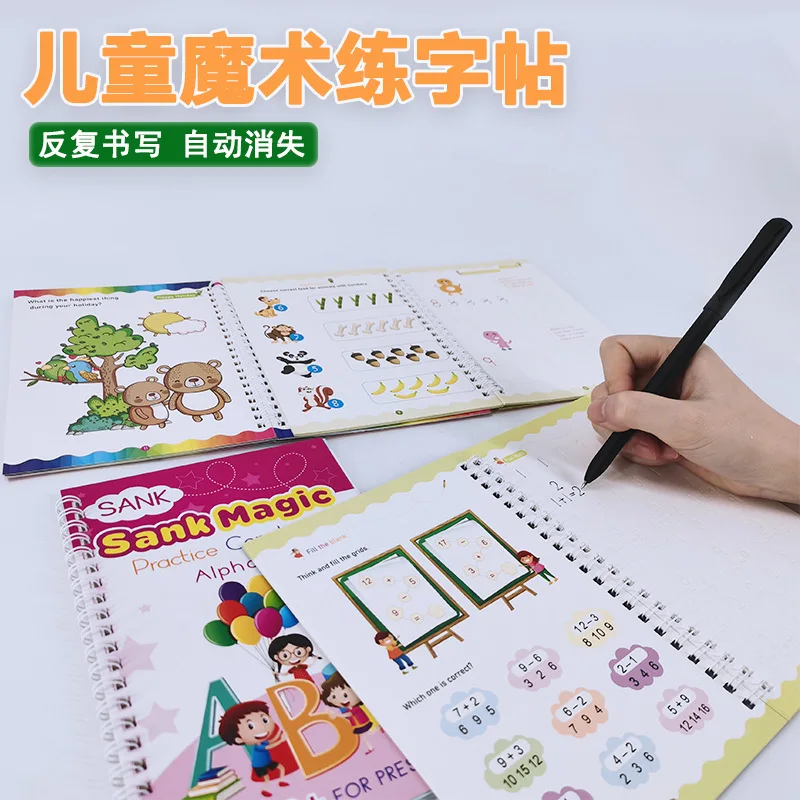 

Spot Children's Magic Groove English Practice Word Post Children's Hard Pen Control Pen Training Red Book