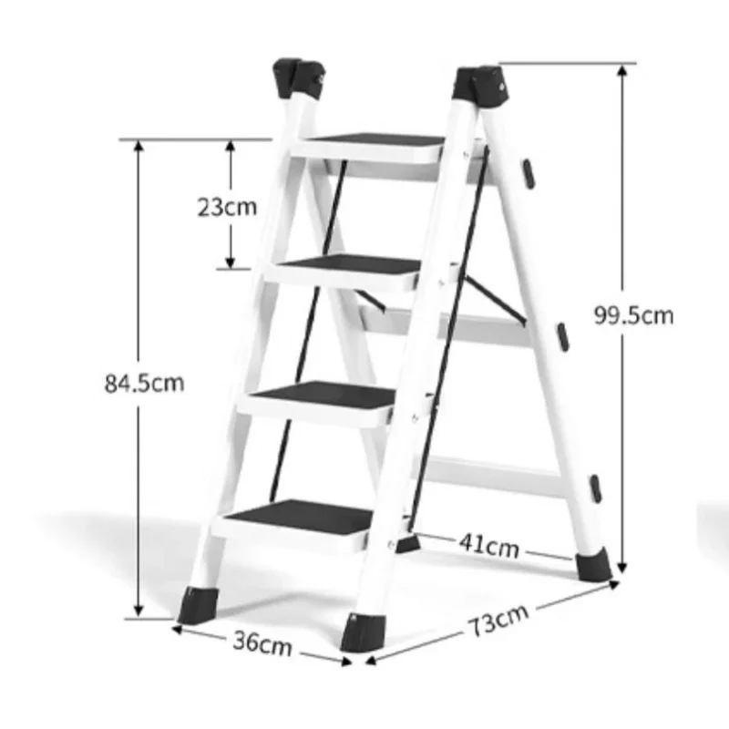 3-Step Carbon Steel Folding Ladder Anti-Slip Pedal Compact Design Ideal for Household and Office Use Stable and Durable