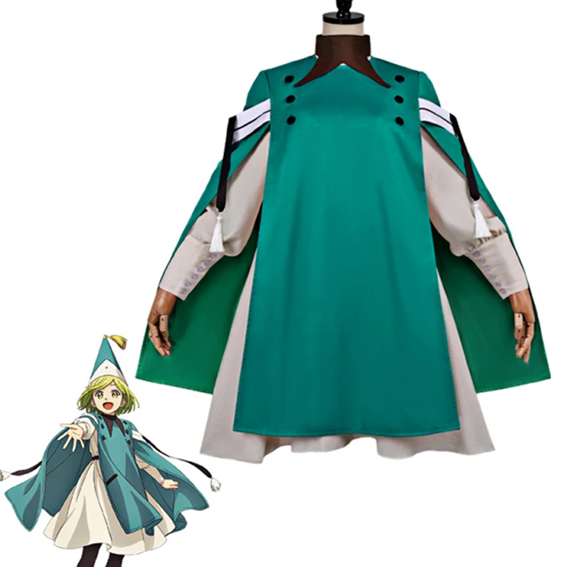 

New Koko Coco Cosplay Costume Anime Atelier Of Witch Hat Green Dress Cloak Uifrome Comic Con Halloween Carnival Party Roleplay