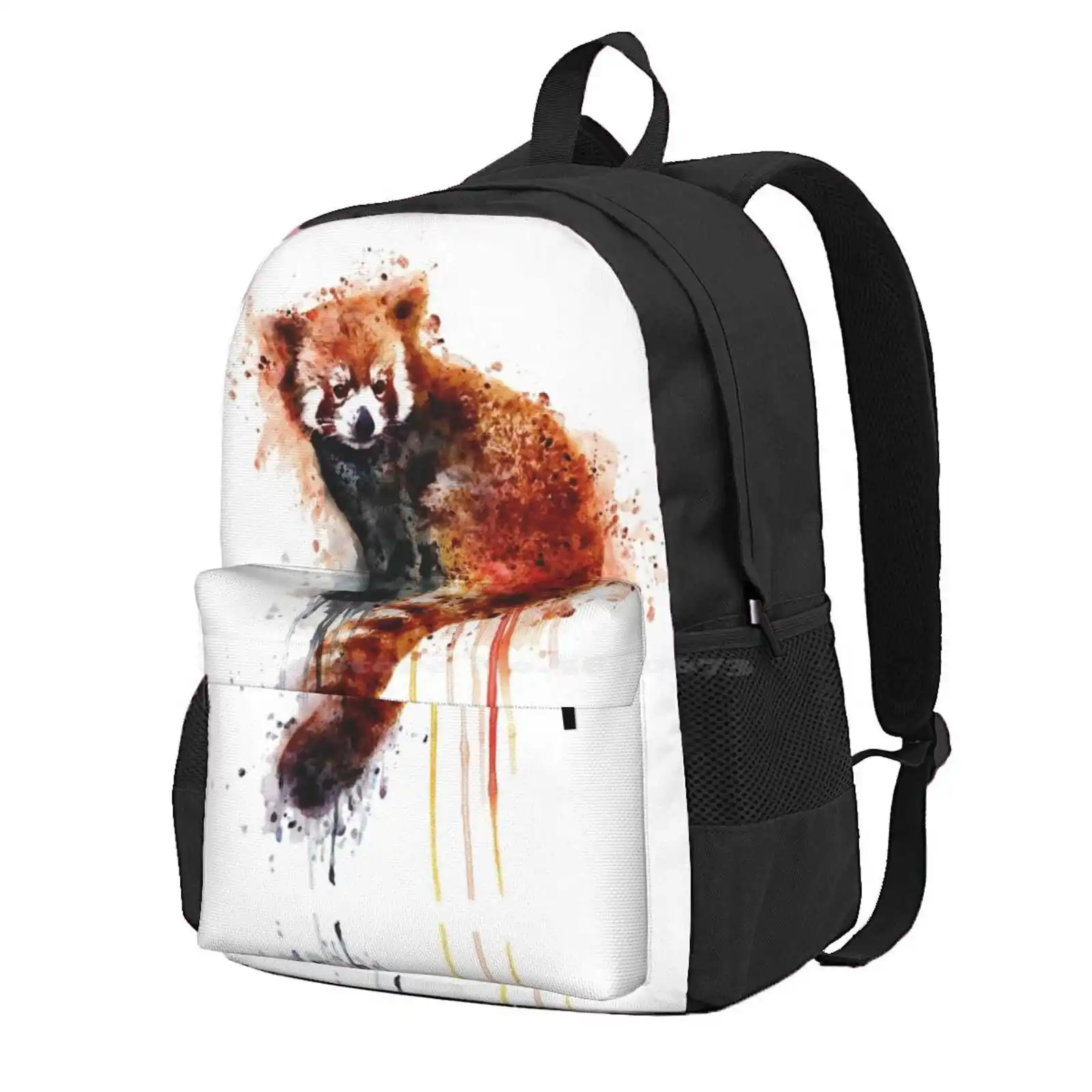 Red Panda Hot Sale Schoolbag Backpack Fashion Bags Marian Voicu Animal Art Animal Lover Nature Aquarelle Adorable Red Panda