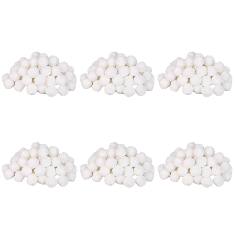 6X Swimming Pools Filter Balls Wet Dry Cotton Canister Clean Fish Tank Filter Material Water Purification Fiber 200G