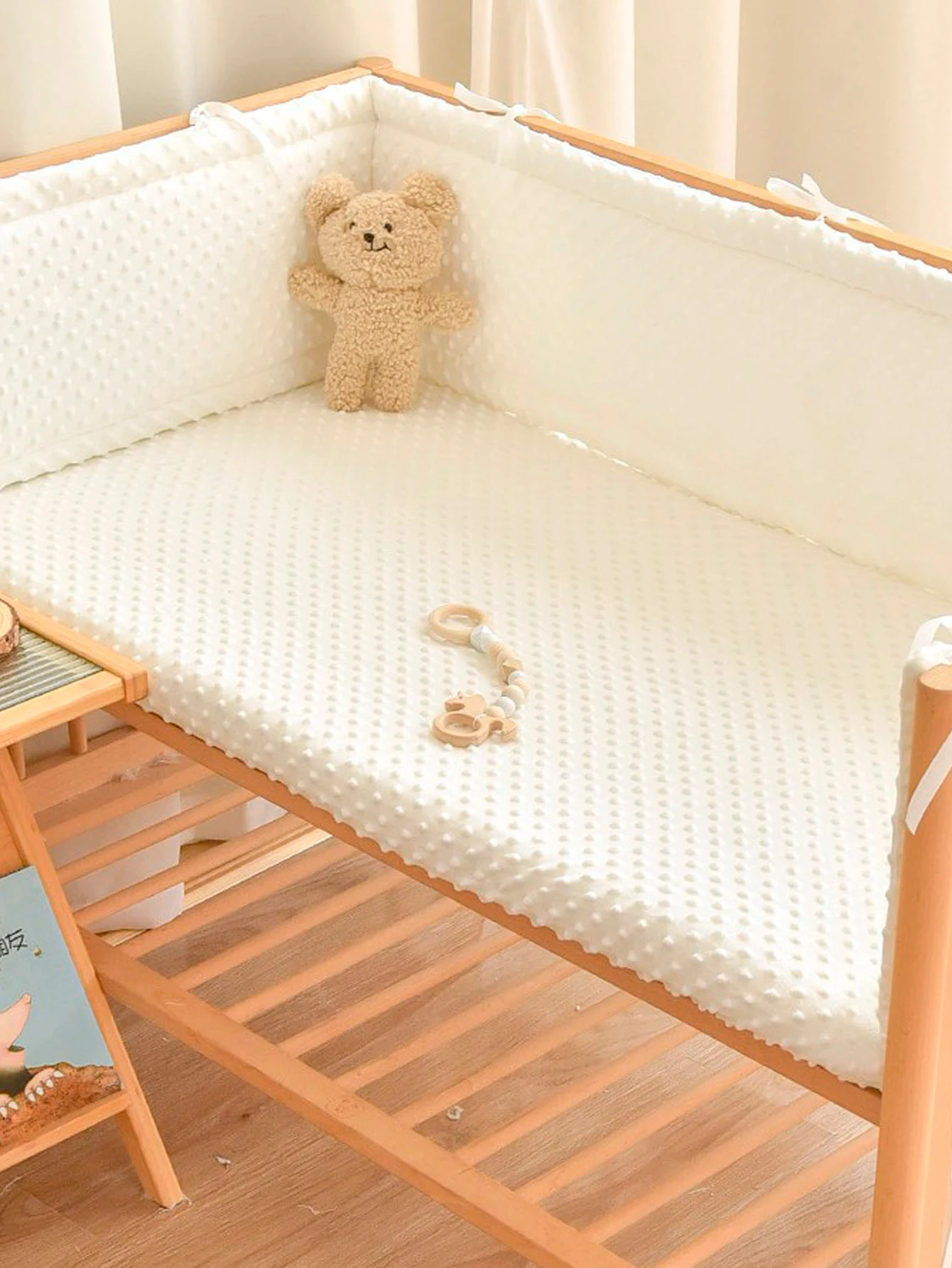 1 Piece of Baby One-Piece Soft Plush Bed Rail, Baby and Child Anti-Fall Bed Bumper with Fleece, Children's Bed Protective Rail with Animal Embroidery Pattern, Baby Cushion, Multiple Sizes Available, Protective Barrier - view 5