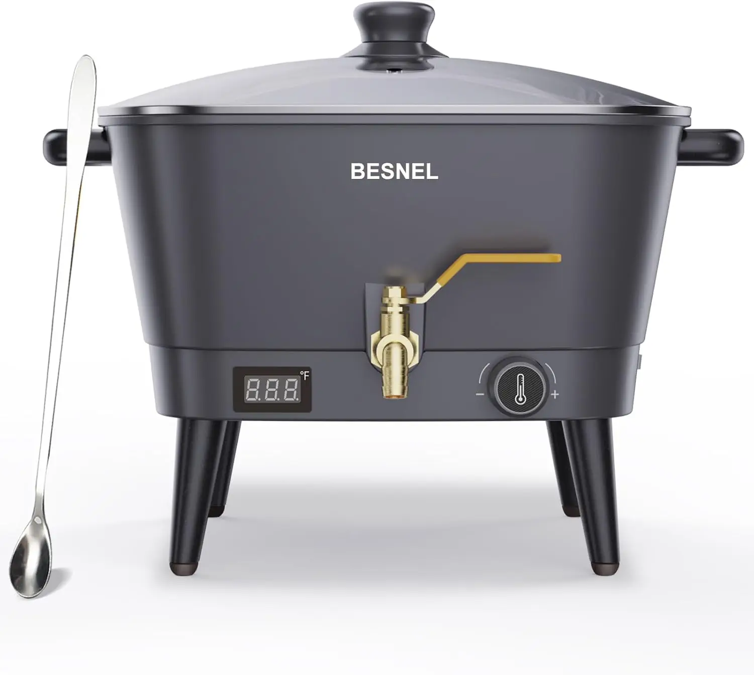

8Qt Electric Wax Melter for Candle Making, Non-Stick Pot with Temp Control & Brass Spout