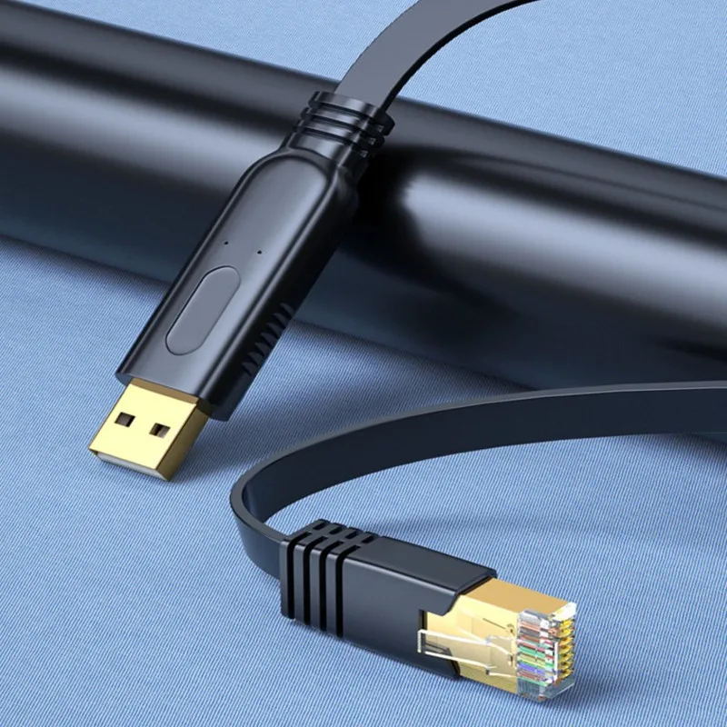 Kabel konsol USB ke RJ45, adaptor seri RS232 untuk komputer Laptop Cisco Router USB RJ 45 8P8C 1.8m 3m