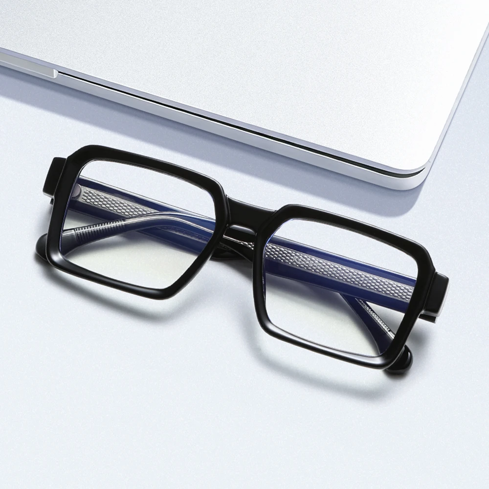 VICKI Men's Large-framed Simple Glasses Customizable Prescriptions, Multifocal Lenses, and Anti-blue Light Photochromism KG2532