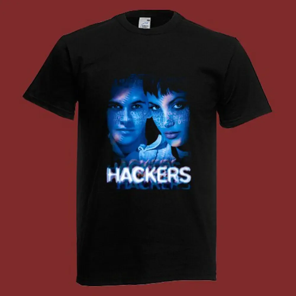

Hackers Retro Movie Poster Men's Black T Shirt Size S 5XL