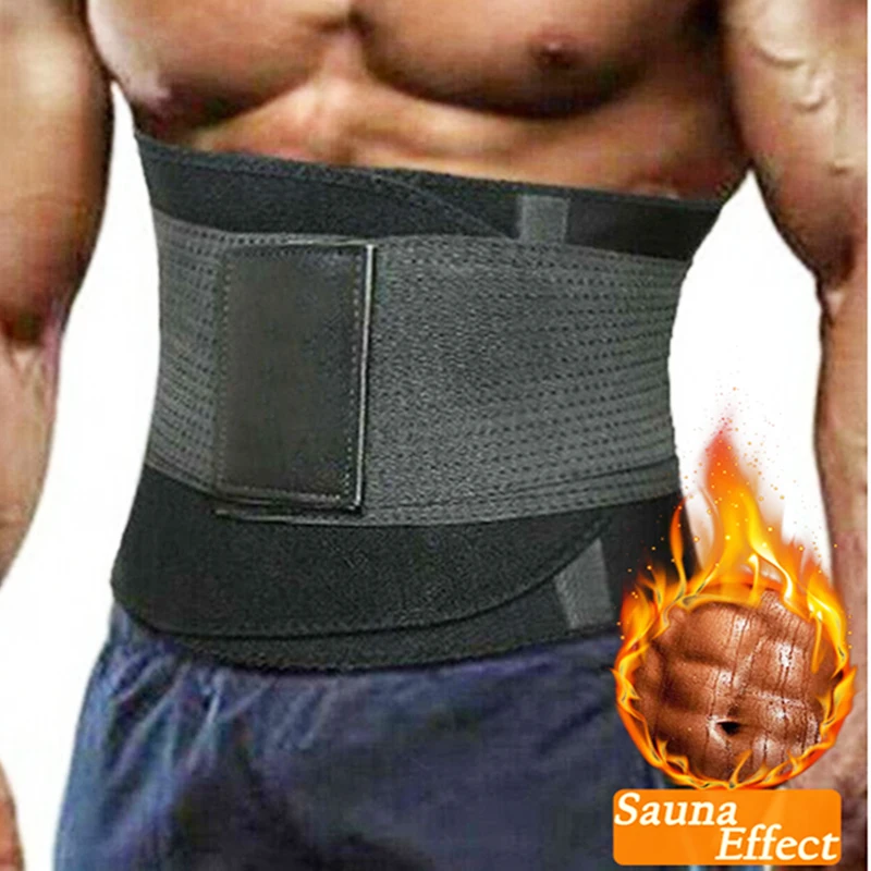 Mens Waist Trainer Neoprene Tummy Control Compression Slimming Workout Sweat Belt and Lumbar Support Body Shaper