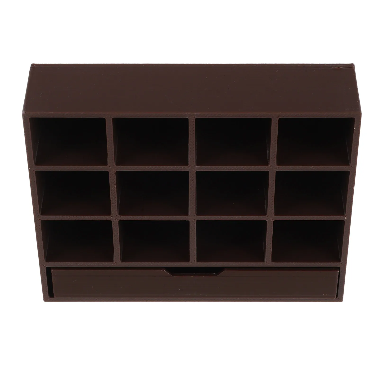 

Mini Figure Shelf with 12 Compartments 1:12 Scale Dollhouse Bookcase Modern Pla Storage Cabinet for Miniature Room Decor Display