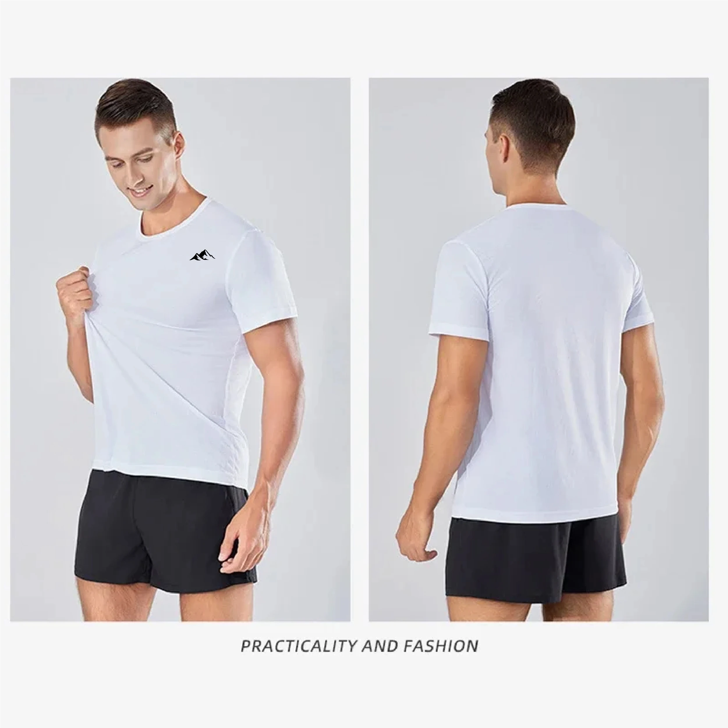 Summer Mens Quick Dry Running Bodybuilding Shirts Sport Gym T Shirt Men Short Sleeve Fitness Tops Oversized T-Shirt Jersey view 5